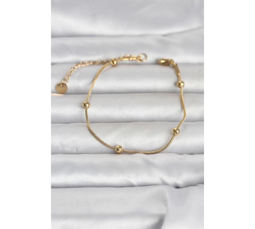 316L Çelik Gold Renk Top Zincirli Kadın Bileklik