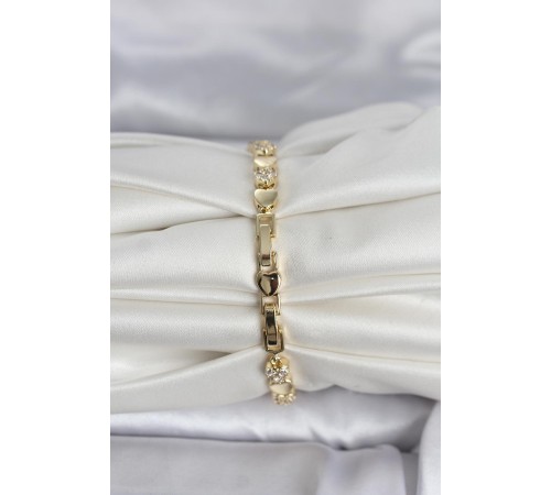 Pirinç Gold Renk Kalpli Model Kadın Bileklik