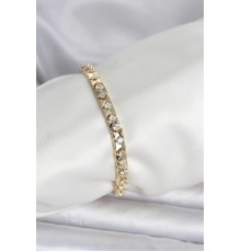 Pirinç Gold Renk Zirkon Taşlı Kadın Bileklik