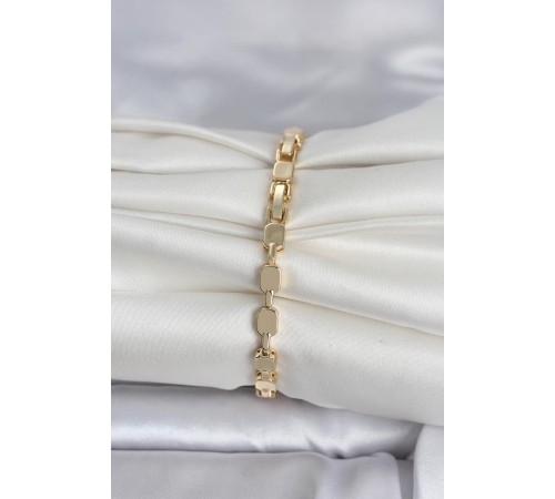 Pirinç Zirkon Taşlı Gold Renk Kadın Bileklik