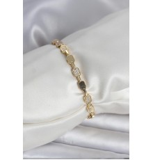 Pirinç Zirkon Taşlı Gold Renk Kadın Bileklik