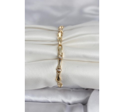 Pirinç Gold Renk Kemik Model Kadın Bileklik