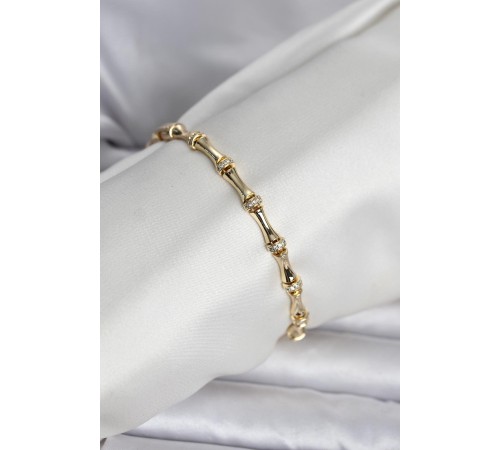 Pirinç Gold Renk Kemik Model Kadın Bileklik