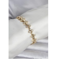 Pirinç Gold Renk Zirkon Taşlı Kadın Bileklik