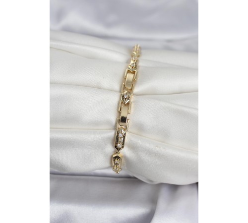 Pirinç Gold Renk Kutup Yıldızı İşleme Kadın Bileklik