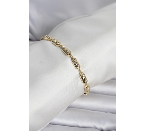 Pirinç Gold Renk Kutup Yıldızı İşleme Kadın Bileklik