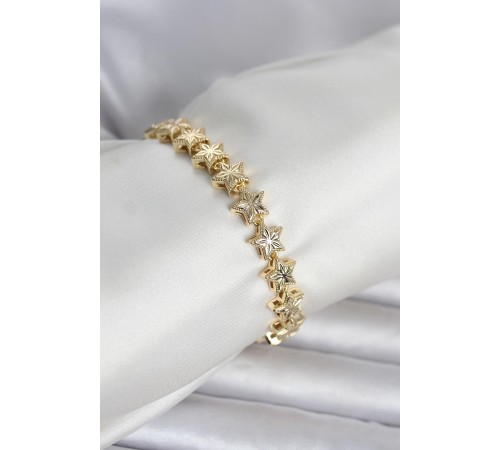 Pirinç Gold Renk Yıldız Model Kadın Bileklik