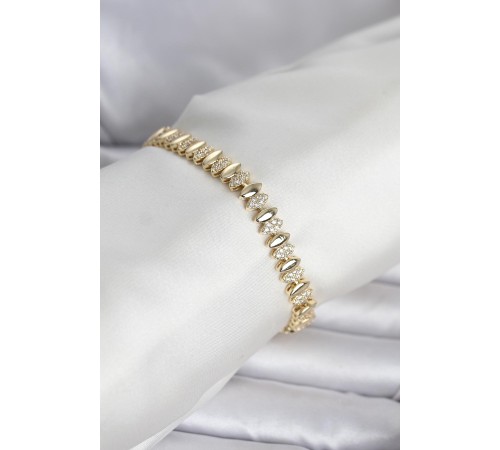 Pirinç Gold Renk Arpa Model Kadın Bileklik