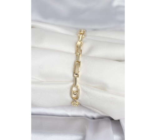 Pirinç Gold Renk Zirkon Taşlı Kadın Bileklik