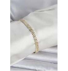 Pirinç Gold Renk Zirkon Taşlı Çavuş Model Kadın Bileklik