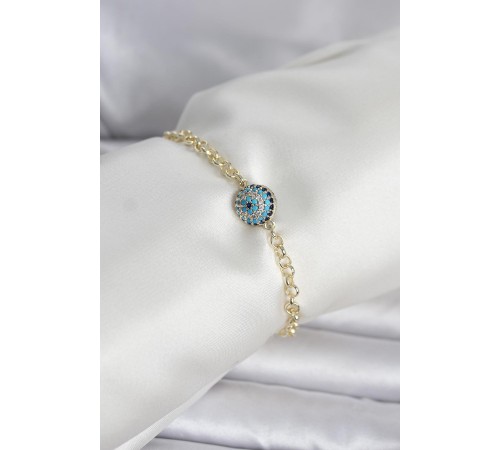 Pirinç Gold Renk Nazar Model Kadın Bileklik