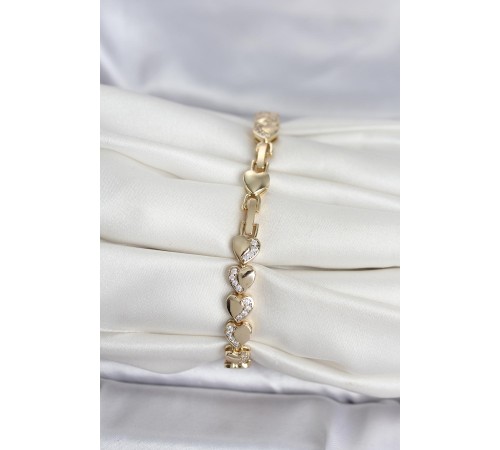 Xuping Kalp Model Gold Renk Kadın Bileklik