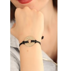 COOL (Havalı) Siyah Deri İpli Unisex Mood Bileklik