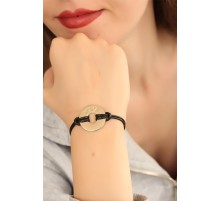 HOPE (Umutlu) Siyah Deri İpli Unisex Mood Bileklik