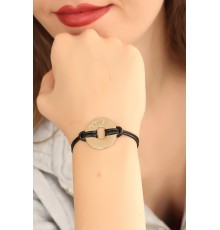 LOVE (Aşık) Siyah Deri İpli Unisex Mood Bileklik