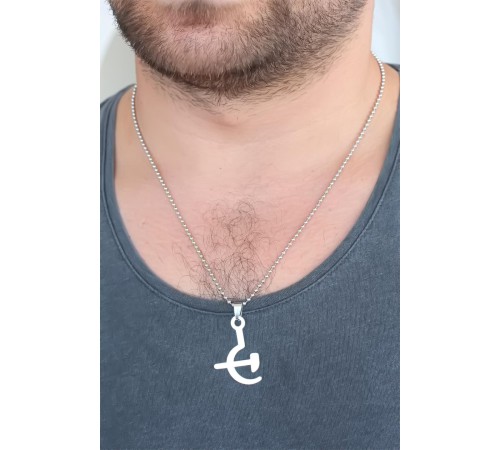 Silver Renk Metal Orak ve Balta Figürlü Erkek Kolye Silver Renk Metal Orak ve Balta Figürlü Erkek Kolye