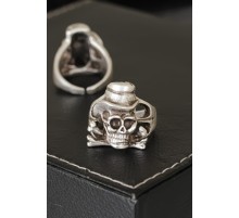 Kuru Kafa Tasarımlı Eskitme Gümüş Renkli Ayarlamalı Model Erkek Yüzük