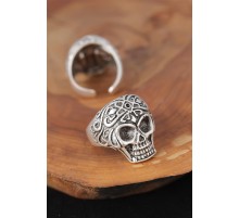 Kuru Kafalı Gümüş Renk Erkek Yüzük