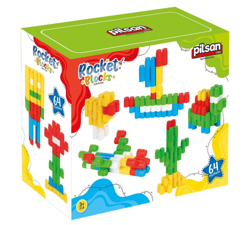 03 604 Rocket Bloklar 64 Parça -Pilsan Oyuncak