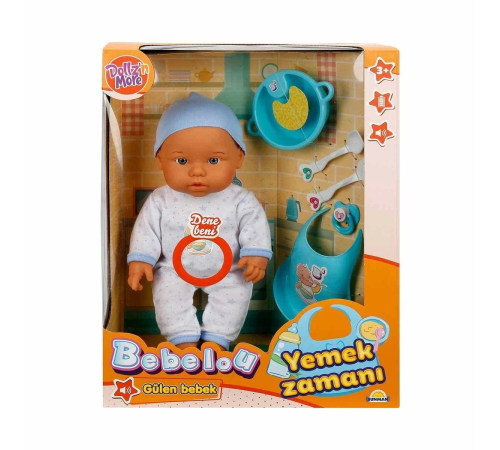 030021 Sunman, Bebelou Yemek Zamanı Sesli Bebek Seti 35 cm / +3 yaş