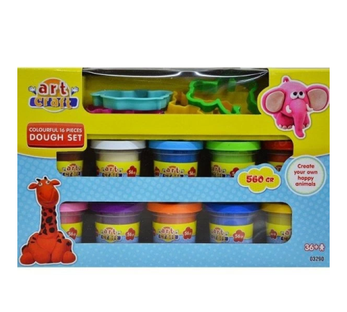 03290 Art Craft 16 parça HAMUR SETİ-RENGARENK / 560 gr