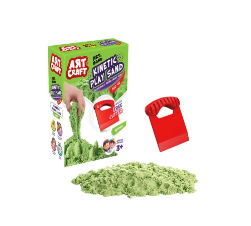 03687 Dede, Aksesuarlı Yeşil Kinetik Oyun Kumu 500 gr