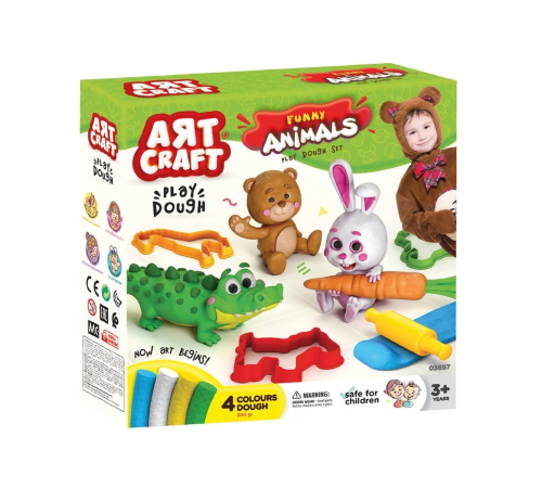 03697 Art Craft Eğlenceli Hayvanlar Hamur Set 200 gr