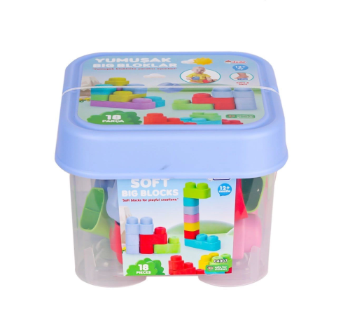 04007 Yumuşak Big Bloklar Kova 18 Parça -Dede