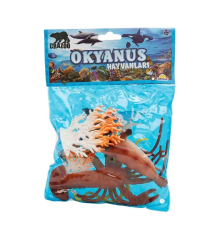 0709 Okyanus Hayvanları Poşetli Hayvan Oyun Seti Orta Boy