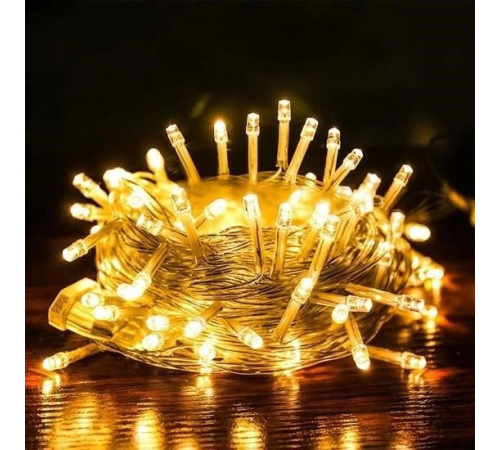 10 Metre 100 Ledli 8 Fonksiyonlu Dekoratif Lambader Sarı Lamba 10 Metre 100 Ledli 8 Fonksiyonlu Dekoratif Lambader Sarı Lamba