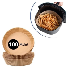 100 Adet  Air Fryer Pişirme Kağıdı Tek Kullanımlık  Yağlı Kağıdı Yuvarlak Tabak Model