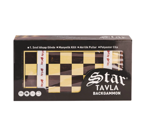 1021798 Star Antik Ceviz Tavla Takımı