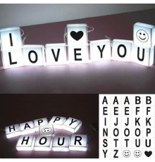 10lu Lightbox Işıklı Harf Mesaj Panosu Dekoratif  Harf Işık Zinciri