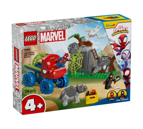 11199 Lego Marvel Spidey-Spidey Ekibi Dinozor Kamyonlu Kurtarma 136 parça +4 yaş