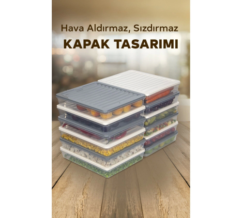 12'li Renkli Buzdolabı Düzenleyici Buzluk Ve Mikrodalga Saklama Kabı 12X2400 ML 12'li Renkli Buzdolabı Düzenleyici Buzluk Ve Mikrodalga Saklama Kabı 12X2400 ML