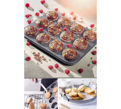 12'li Yanmaz Yapışmaz Muffin Kek Kalıbı