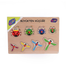 131-132 ONY Ahşap Tutmalı Puzzle Büyükten Küçüğe