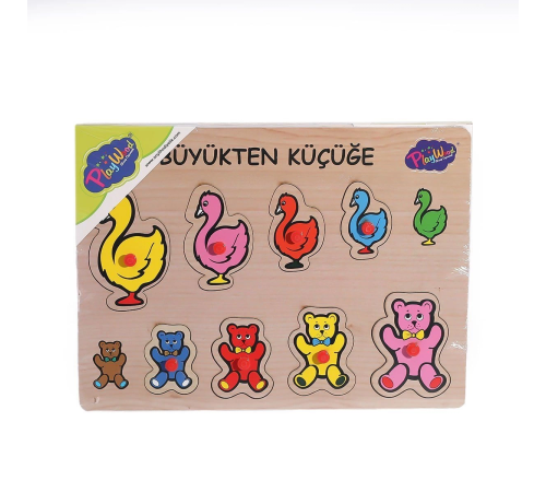 131-132 ONY Ahşap Tutmalı Puzzle Büyükten Küçüğe
