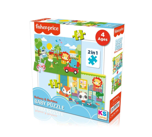 13406 KS Fisher-Price Baby Puzzle - Railway & Bedtime / 12+24 Parça Puzzle / +4 yaş 13406 KS Fisher-Price Baby Puzzle - Railway & Bedtime / 12+24 Parça Puzzle / +4 yaş