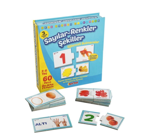 1444 DıyToy, Eğlenceli Bulmacalar - Sayılar - Renkler - Şekiller / 2-6 yaş