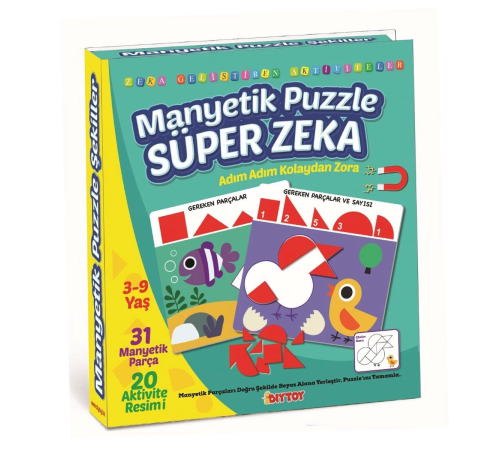 1536 DıyToy Manyetik Puzzle - Super Zeka / 31 Parça Puzzle / 3-9 yaş