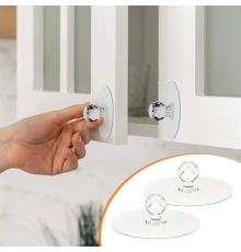 2 Adet Kristal Kendiliğinden Güçlü Yapışkanlı Kulp Askısı Tutma Kolu