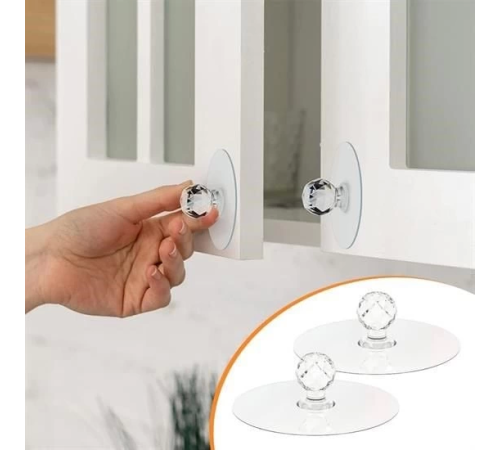 2 Adet Kristal Kendiliğinden Güçlü Yapışkanlı Kulp Askısı Tutma Kolu 2 Adet Kristal Kendiliğinden Güçlü Yapışkanlı Kulp Askısı Tutma Kolu