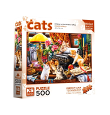 20052 Kittens in the Writer’s Office 500 Parça Puzzle