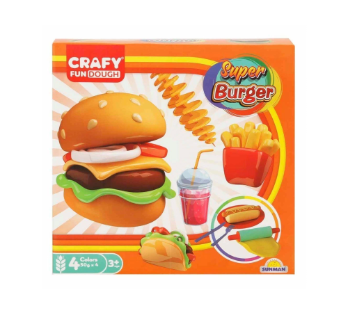 2015 Crafy Süper Burger Oyun Hamuru Seti 200 g 12 Parça