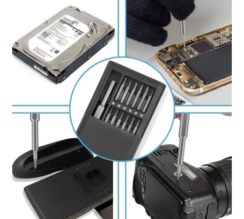 25 Parça Çok Fonksiyonlu Hassas Tornavida Seti – Telefon Tablet Elektronik Tamir Tornavida Seti (336336)