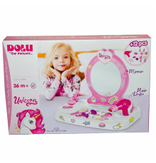 2563 Oyuncak Unicorn Masaüstü Aynalı Makyaj Seti