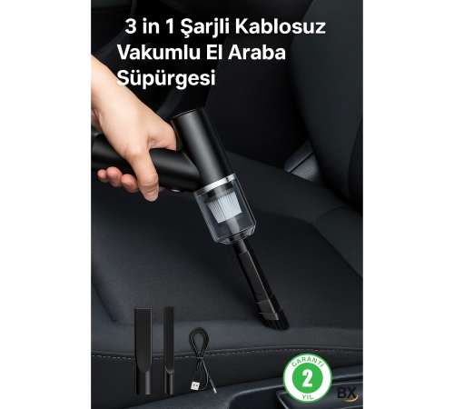 3 in 1 Şarjlı Kablosuz Vakumlu El Araba Süpürgesi Araç Ev Ofis Süpürgesi 3 in 1 Şarjlı Kablosuz Vakumlu El Araba Süpürgesi Araç Ev Ofis Süpürgesi