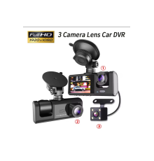 3 Kanal Araba DVR HD 1080P 3 Lensli Araç İçi KameraÜç Yönlü Kamera DVR araç kamera
