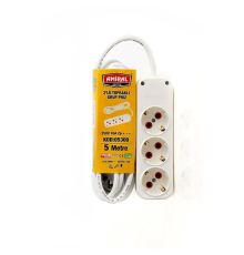 3 lü Topraklı 5 Metre Kablolu Grup Priz (336336)